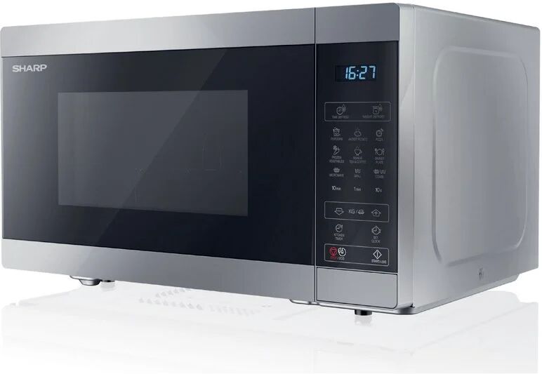 Sharp yc-mg81e-s micro-ondas com grill 28l 900w preto/prateado