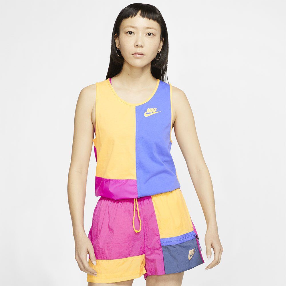 Nike Camiseta Sem Mangas Sportswear XS Topaz Gold / Fire Pink / Sapphire