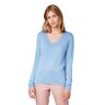 Tom Tailor V-neckline With Front Logo Coin Sweater Azul XS Mulher Azul XS