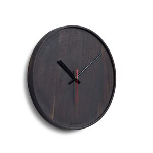 Relógio de parede redondo Zakie de madeira maciça de acácia acabamento preto Ø 30 cm