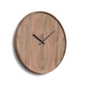 Relógio de parede redondo Zakie madeira maciça acácia acabamento natural Ø 30 cm