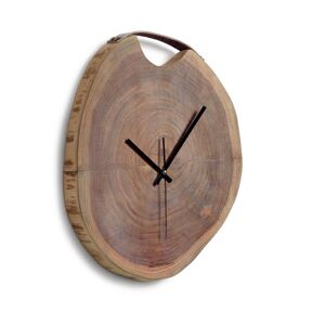 Relógio de parede redondo Yuliana de madeira maciça de acácia Ø 30 x 35 cm