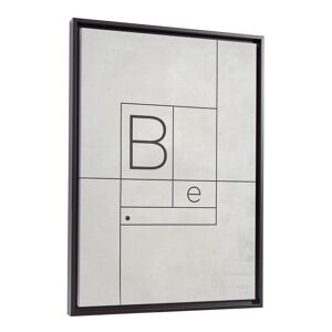 Quadro Myrthe de madeira preto letra B 50 x 70 cm