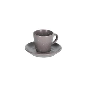 Chávena de café com pires Aratani de cerâmica cinza-escuro