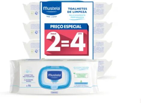 Mustela Bebé Muda Da Fralda Toalhetes De Limpeza Perfumados 4 x70 Unidade(S) 2=4