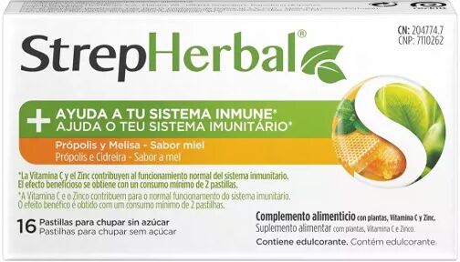 Reckitt Benckiser StrepHerbal Própolis e Cidreira Mel Pastilhas x16