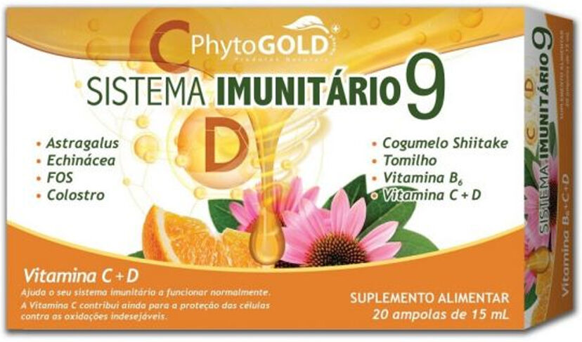 PhytoGOLD Sistema Imunitário 9 20 Ampolas