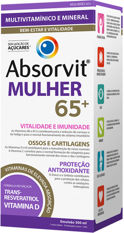 Absorvit Mulher 65+ Multivitamínico Emulsão 300ml