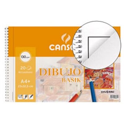 Canson Bloco de desenho espiral Folio 20H Papel Branco Natural 130 gr Canson Bloco de desenho espiral Folio 20H Papel Branco Natural 130 gr
