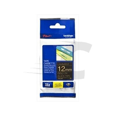 Brother TZe-334 fita 12mm texto dourado sobre preto (8M) Brother TZe-334 fita 12mm texto dourado sobre preto (8M)