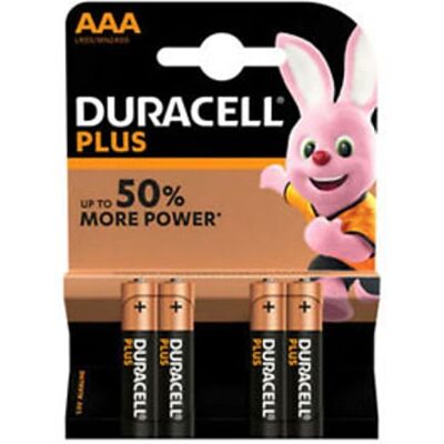 Duracell Plus AAA/LR03/MN2400 Pilhas Alcalinas 4 unidades Duracell Plus AAA/LR03/MN2400 Pilhas Alcalinas 4 unidades