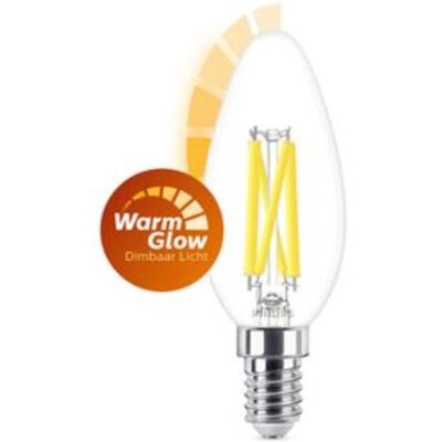 Philips lâmpada LED E14 Vela B35 filamento regulável 5,9 W (60 W) 2700 K Philips lâmpada LED E14 Vela B35 filamento regulável 5,9 W (60 W) 2700 K