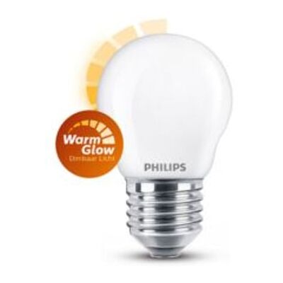 Philips lâmpada LED E27 fosca luz quente regulável 3.4W 40W Philips lâmpada LED E27 fosca luz quente regulável 3.4W 40W