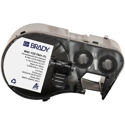 Brady M4C-125-7641-YL fita termoencolhível preto sobre amarelo 5,97 mm x 2,13 m Brady M4C-125-7641-YL fita termoencolhível preto sobre amarelo 5,97 mm x 2,13 m
