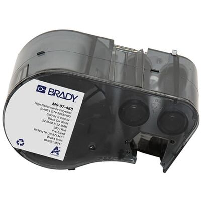 Brady M5-97-488 etiquetas de poliéster preto sobre branco 22,86 mm x 22,86 mm Brady M5-97-488 etiquetas de poliéster preto sobre branco 22,86 mm x 22,86 mm