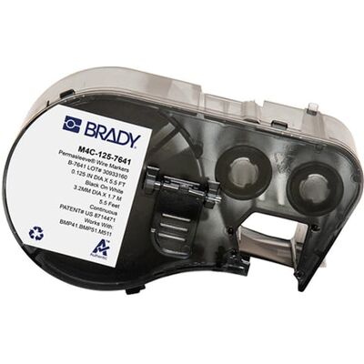 Brady M4C-125-7641 fita termoencolhível preto sobre branco 5,97 mm x 2,13 m Brady M4C-125-7641 fita termoencolhível preto sobre branco 5,97 mm x 2,13 m
