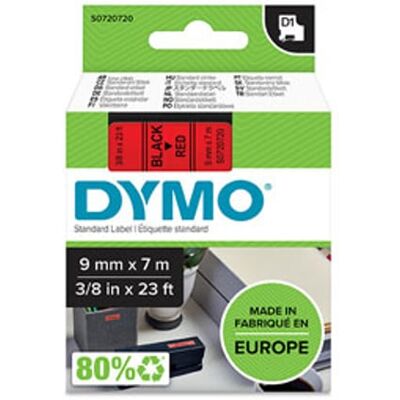 Dymo 40917 / S0720720 fita preto sobre vermelho 9mm Dymo 40917 / S0720720 fita preto sobre vermelho 9mm