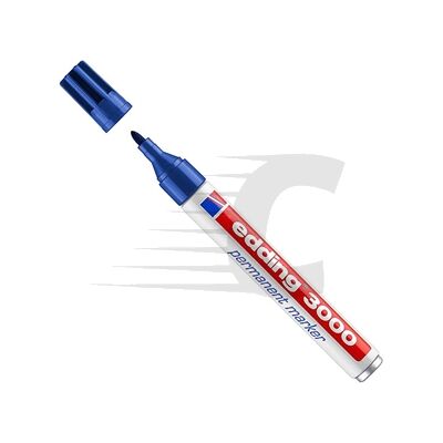 EDDING 3000 marcador permanente Azul Ponta redonda 1,5 - 3 mm EDDING 3000 marcador permanente Azul Ponta redonda 1,5 - 3 mm