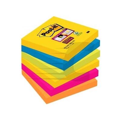 3M Post-it Super Sticky Notas Cores (coleção Río) 76x76mm 90h. x 6 3M Post-it Super Sticky Notas Cores (coleção Río) 76x76mm 90h. x 6