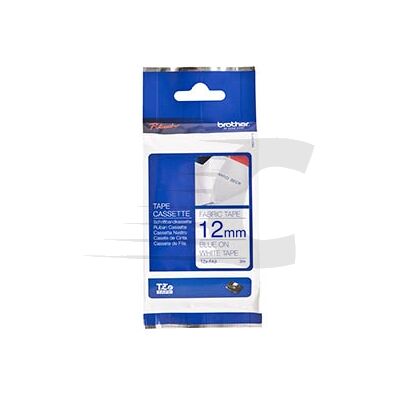Brother TZe-FA3 fita para a roupa 12mm texto azul sobre branco (3M) Brother TZe-FA3 fita para a roupa 12mm texto azul sobre branco (3M)