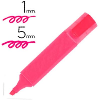 WHITE LABEL Subrayador fluorescente Punta biselada 5mm Rosa WHITE LABEL Subrayador fluorescente Punta biselada 5mm Rosa
