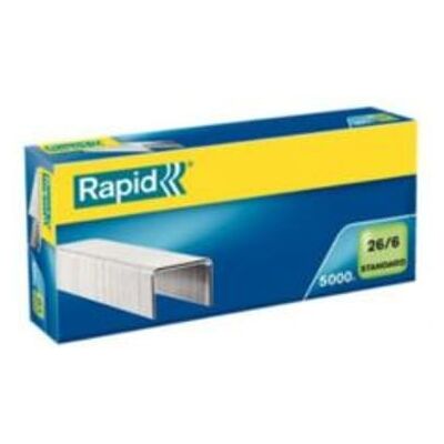 Rapid Agrafos galvanizados 26/6 5.000 unidades Rapid Agrafos galvanizados 26/6 5.000 unidades