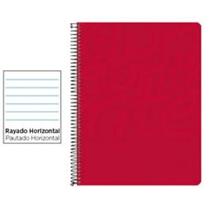 WHITE LABEL Caderno Espiral Folio 80F Pautado Horizontal Capa Mole 60gr Vermelho WHITE LABEL Caderno Espiral Folio 80F Pautado Horizontal Capa Mole 60gr Vermelho
