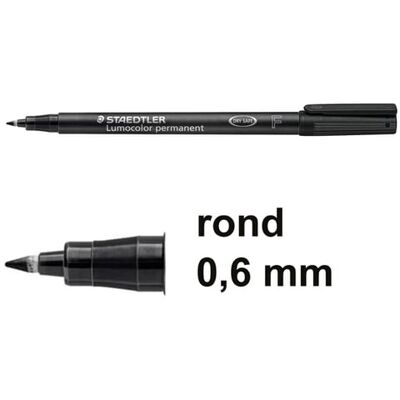 Staedtler Lumocolor 318 (0,6 mm) marcador permanente preto Staedtler Lumocolor 318 (0,6 mm) marcador permanente preto