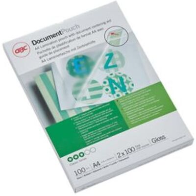 GBC Capas para plastificar A4 Brilhantes 2x100 mícrons 100 unidades GBC Capas para plastificar A4 Brilhantes 2x100 mícrons 100 unidades
