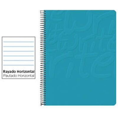 WHITE LABEL Caderno Espiral Folio 80F Pautado Horizontal Capa Mole 60gr Turquesa WHITE LABEL Caderno Espiral Folio 80F Pautado Horizontal Capa Mole 60gr Turquesa