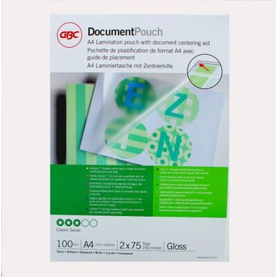 GBC Bolsa para plastificar A4 Brilhante 2x75 micras 100 unidades GBC Bolsa para plastificar A4 Brilhante 2x75 micras 100 unidades