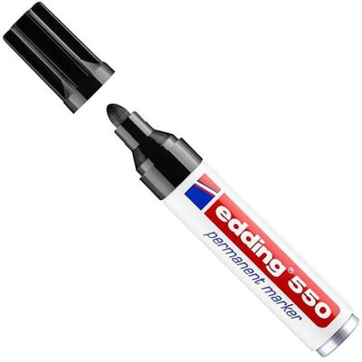 EDDING Marcador permanente 550 Ponta redonda 3-4mm Preto EDDING Marcador permanente 550 Ponta redonda 3-4mm Preto