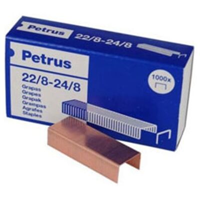 Petrus Agrafos Cobre 22/8 - 24/8 1.000 u. Petrus Agrafos Cobre 22/8 - 24/8 1.000 u.