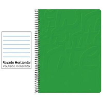 WHITE LABEL Caderno Espiral Folio 80F Pautado Horizontal Capa Mole 60gr Verde WHITE LABEL Caderno Espiral Folio 80F Pautado Horizontal Capa Mole 60gr Verde