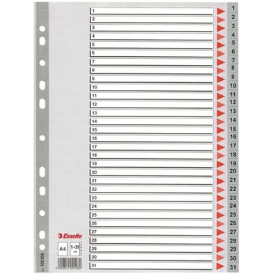 Esselte 100108 A4 separador plástico 1-31 31 posições Esselte 100108 A4 separador plástico 1-31 31 posições