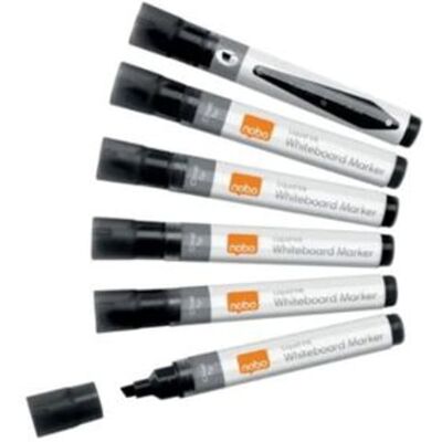 Nobo Marcadores de tinta líquida Ponta biselada 4 mm Preto Sortido 10 unidades Nobo Marcadores de tinta líquida Ponta biselada 4 mm Preto Sortido 10 unidades