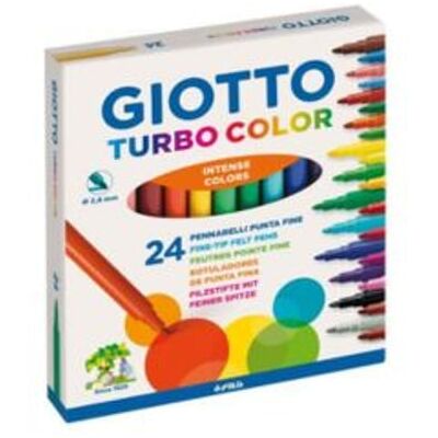 Giotto Turbo Pack 24 Marcadores cores sortidas Ponta fina Giotto Turbo Pack 24 Marcadores cores sortidas Ponta fina