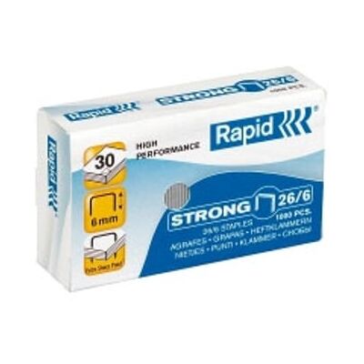 Rapid Agrafos Galvanizados 26/6 1.000 u. Rapid Agrafos Galvanizados 26/6 1.000 u.