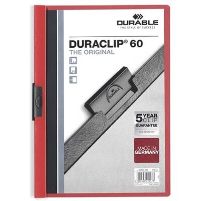 Durable Porta-pastas Duraclip durável vermelho A4 60 páginas Durable Porta-pastas Duraclip durável vermelho A4 60 páginas