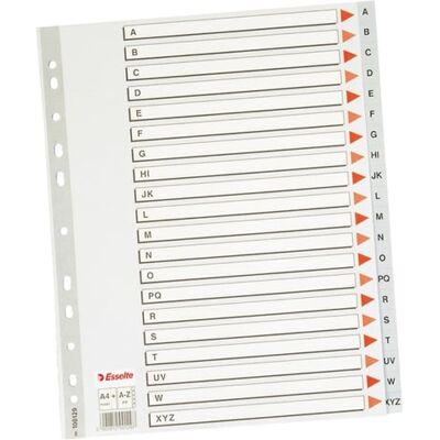 Esselte 100112 A4 separadores plástico A-Z 20 posições Esselte 100112 A4 separadores plástico A-Z 20 posições