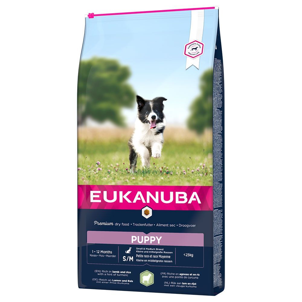 Eukanuba Puppy Small and Medium Breed com cordeiro e arroz - Pack económico: 2 x 12 kg