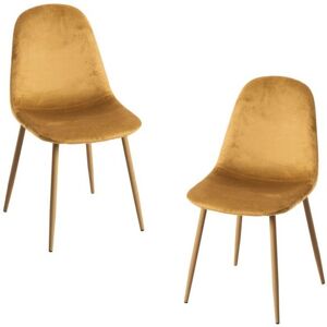 Miguel Veludo Mostarda 2 Cadeiras - Altura do Assento 44 cm Miguel Veludo Mostarda 2 Cadeiras - Altura do Assento 44 cm