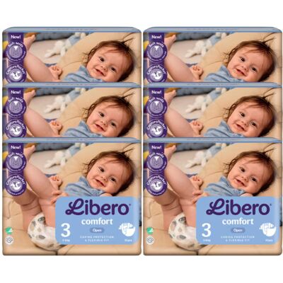 Libero Comfort 3 30 Fraldas Pack 6 unidades Libero Comfort 3 30 Fraldas Pack 6 unidades