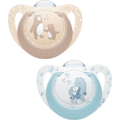 Nuk First Choice Chupeta 0-6m Urso/Cavalo Marinho 2 unidades Nuk First Choice Chupeta 0-6m Urso/Cavalo Marinho 2 unidades