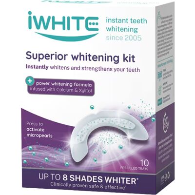 Iwhite Superior Whitening Kit - Kit de branqueamento, Seguro, Instantâneo, 8 tons, Uso doméstico Iwhite Superior Whitening Kit - Kit de branqueamento, Seguro, Instantâneo, 8 tons, Uso doméstico