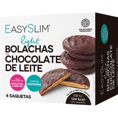 Easyslim Marca Modelo Biscoitos de Leite e Chocolate - 4 Embalagens Easyslim Marca Modelo Biscoitos de Leite e Chocolate - 4 Embalagens
