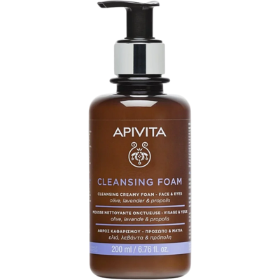 Apivita Cleansing Foam Espuma Limpeza Cremosa Rosto e Olhos 200ml Apivita Cleansing Foam Espuma Limpeza Cremosa Rosto e Olhos 200ml