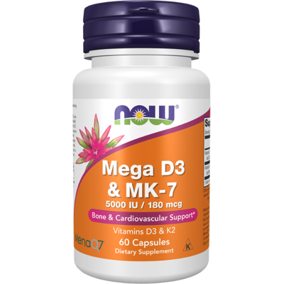 NOW Foods Mega D3 & MK-7 - Suplementos Alimentares - Ossos e Coração NOW Foods Mega D3 & MK-7 - Suplementos Alimentares - Ossos e Coração