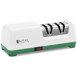 Royal Catering Afiador de facas eléctrico de diamante - 2 níveis - 20° - branco - Royal Catering RCDKS-02