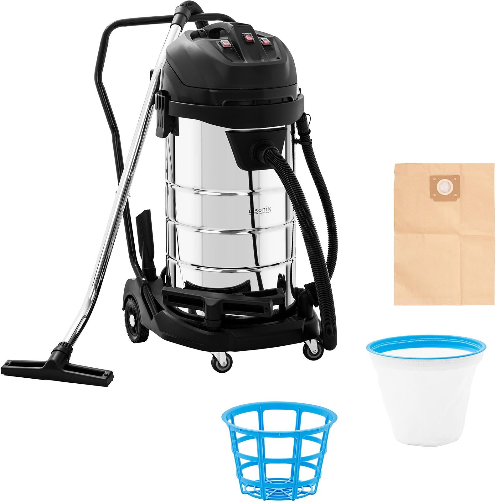 ulsonix Aspirador industrial - 3600 W - 3 motores - 100 l FLOORCLEAN 100M